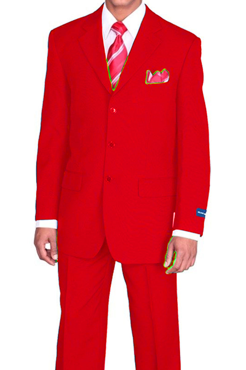 Mens Basic 2 Button Classic Fit Poplin Suit in Royal main image 0