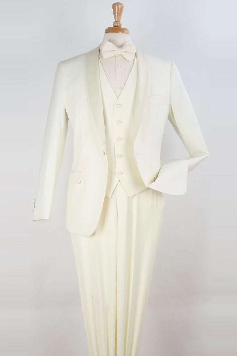 Style#-Mens One Button Ivory and Burgundy Tuxedo Blazer main image 0