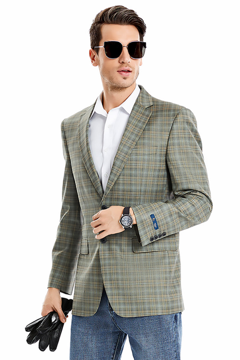 Charcoal Plaid Blazer - Mens Charcoal Windowpane Sportcoat main image 0
