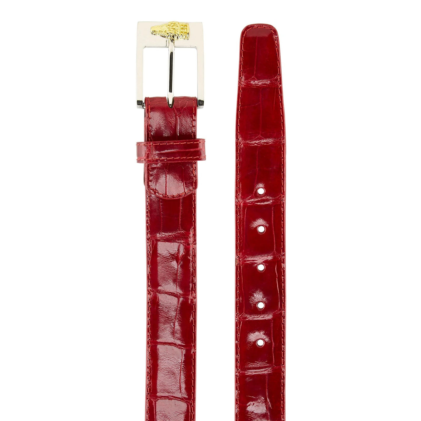 Men's Belvedere Alligator Belt Alligator Dress Belt in Red