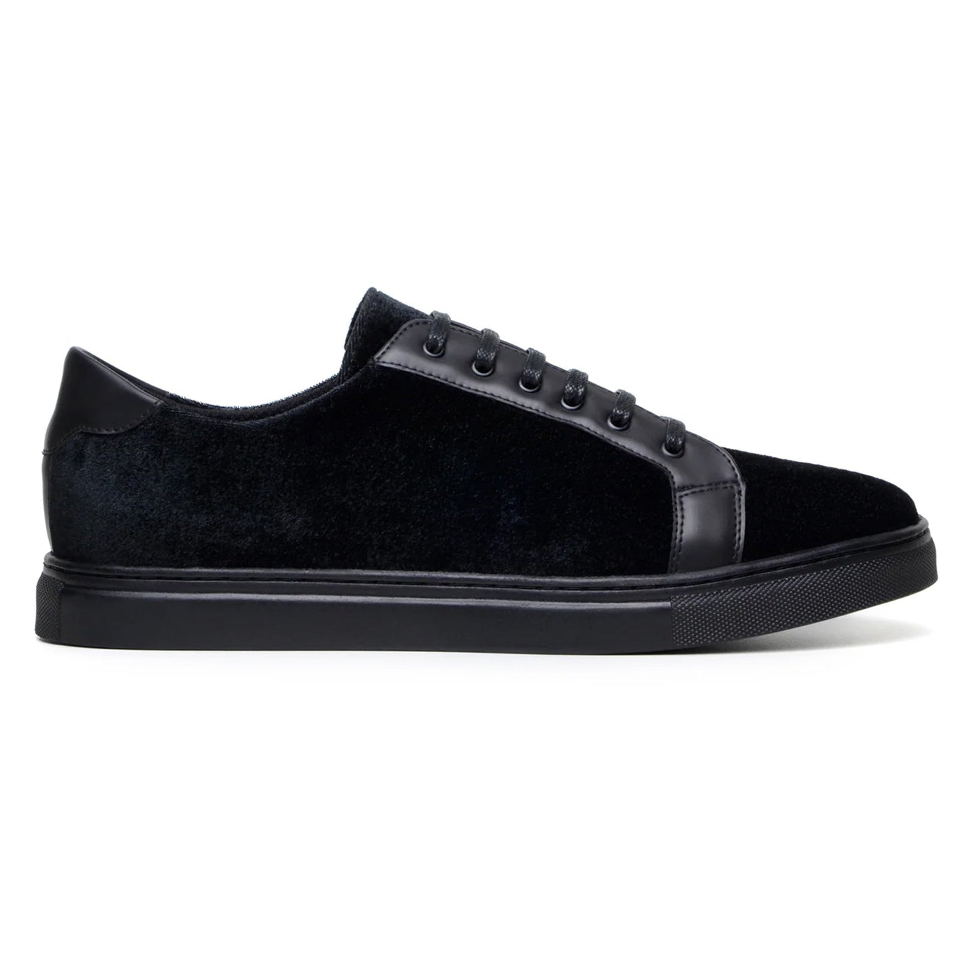 Men's Belvedere Prince Velvet & Matte Leather Tuxedo Sneaker in Black
