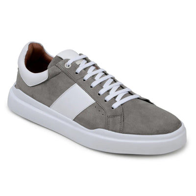 Men's Belvedere Olivier Suede Tennis Shoe in Grey & White