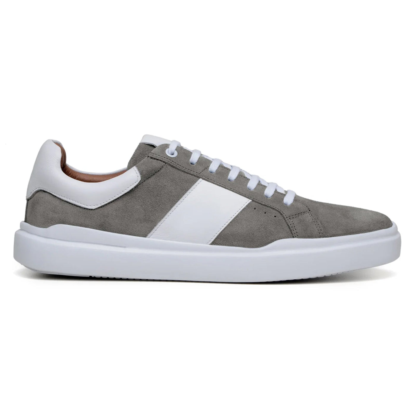 Men's Belvedere Olivier Suede Tennis Shoe in Grey & White