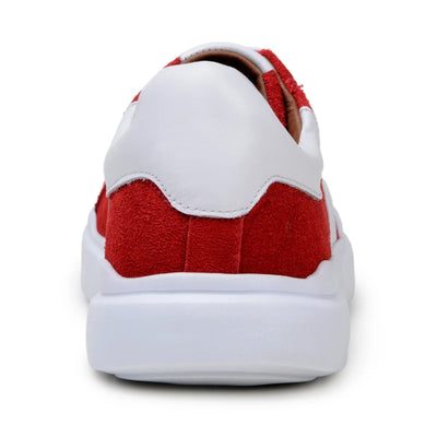 Men's Belvedere Olivier Suede Tennis Shoe in Red & White