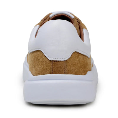 Men's Belvedere Olivier Suede Tennis Shoe in Tan & White