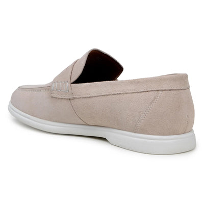 Men's Belvedere Niko Italian Suede Casual Slip on Penny Loafer in Sand