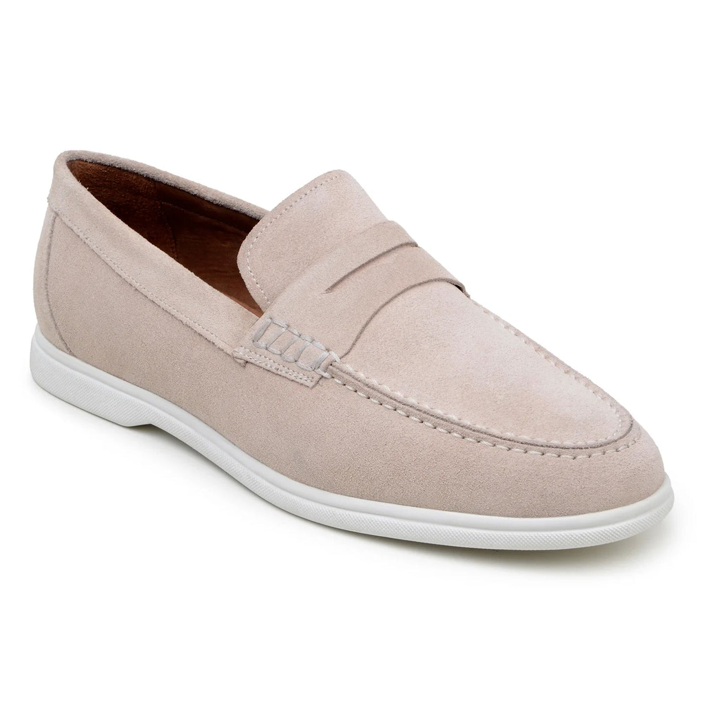 Men's Belvedere Niko Italian Suede Casual Slip on Penny Loafer in Sand