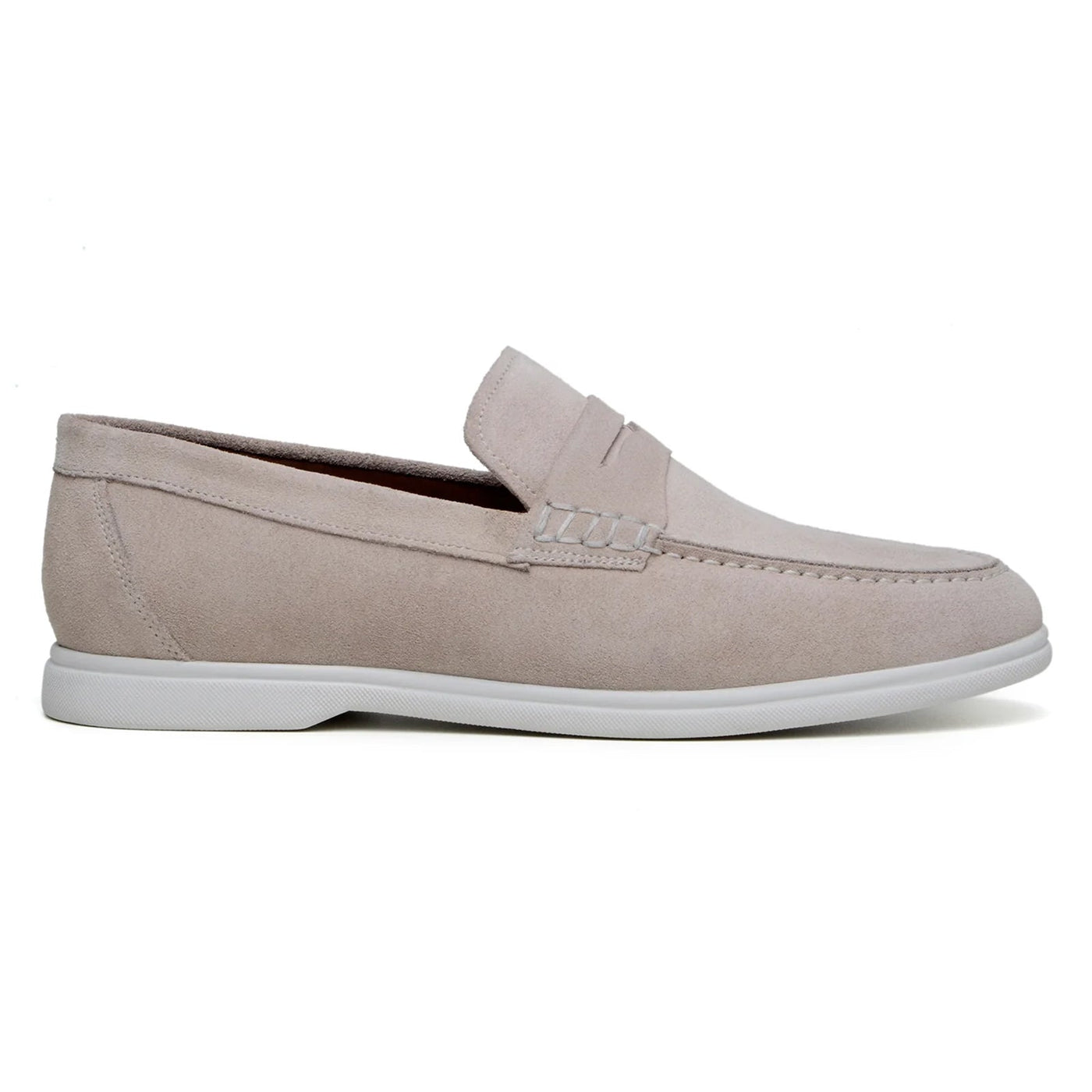 Men's Belvedere Niko Italian Suede Casual Slip on Penny Loafer in Sand