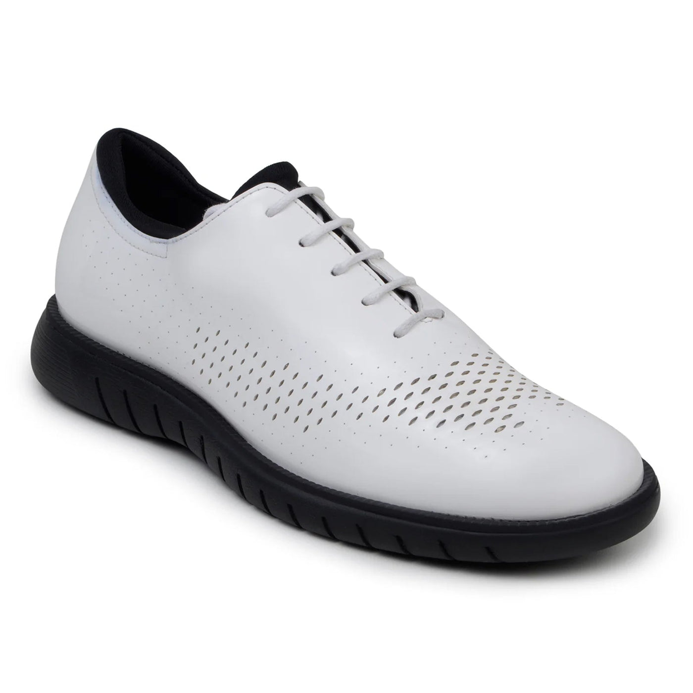 Men's Belvedere Maxim Patent Leather Tuxedo Dress Sneaker in White