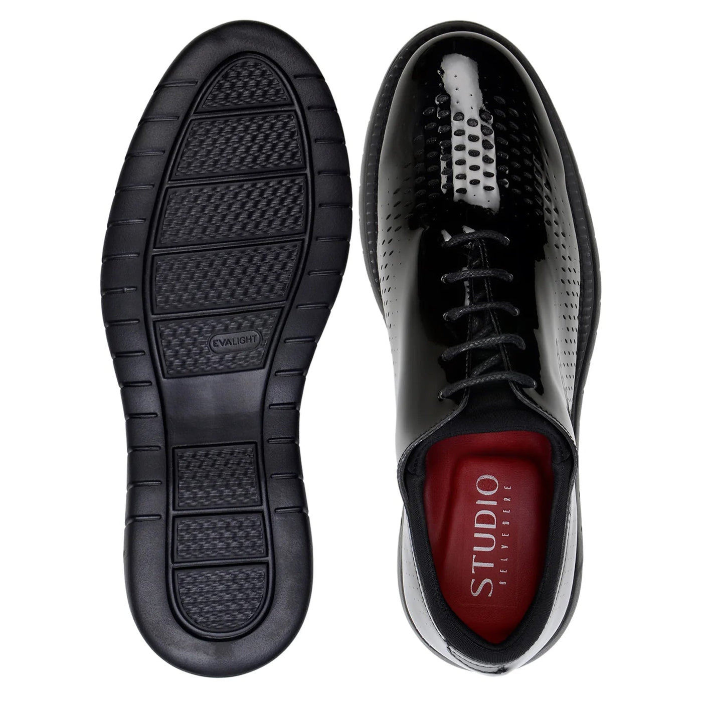 Men's Belvedere Maxim Patent Leather Tuxedo Dress Sneaker in Black