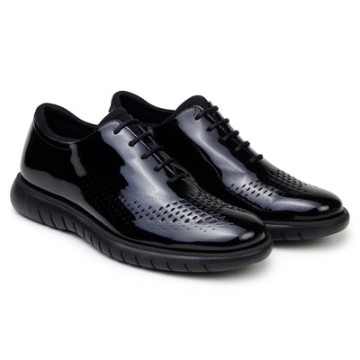 Men's Belvedere Maxim Patent Leather Tuxedo Dress Sneaker in Black