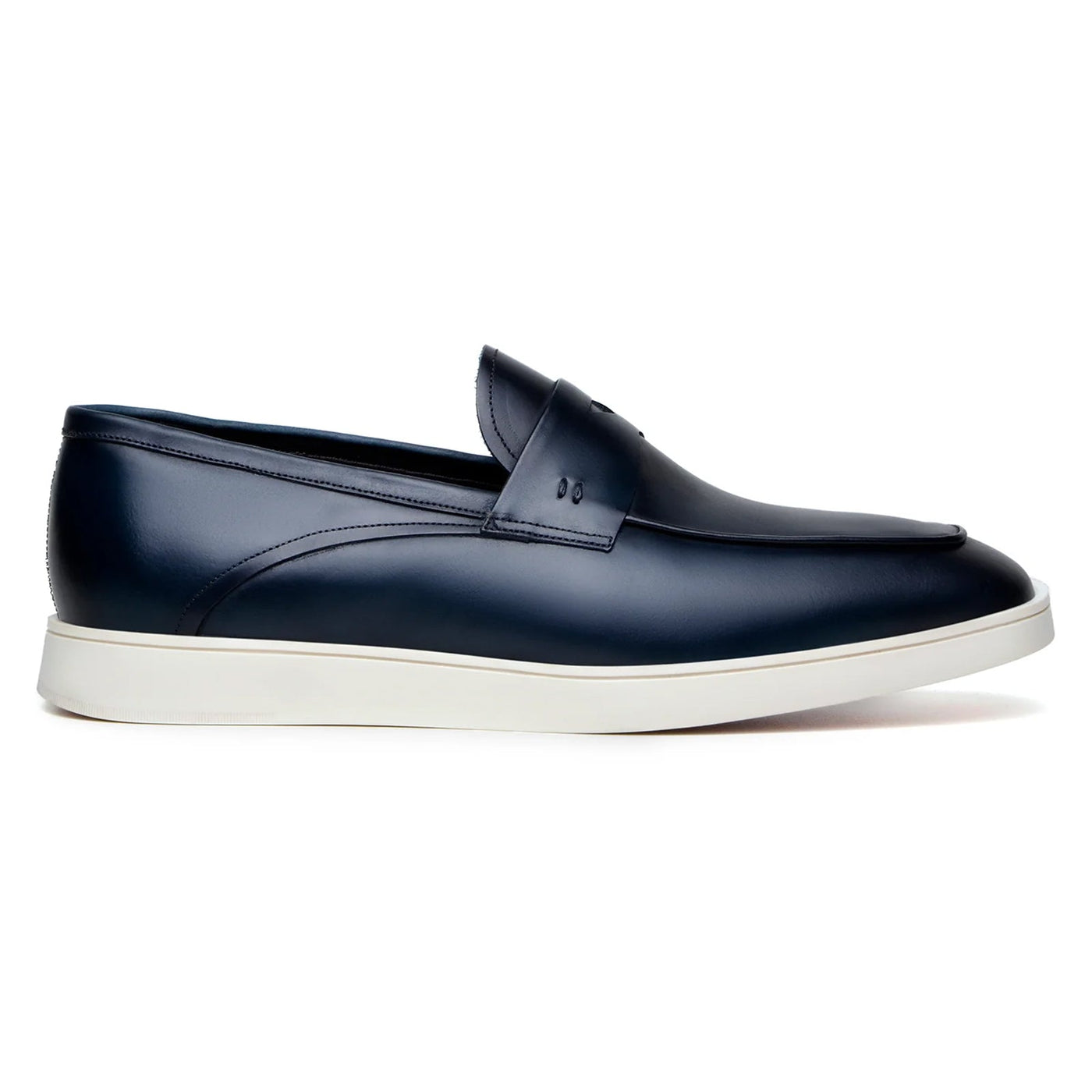 Men's Belvedere Maurizio Nappa Leather Casual Penny Loafer in Navy