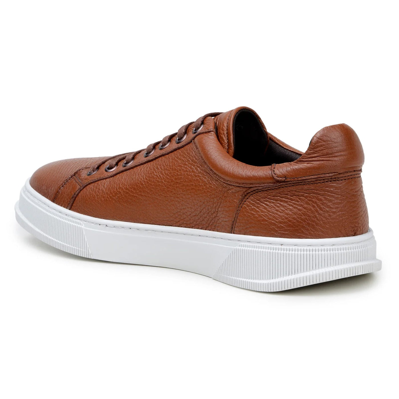Men's Belvedere Matteo Deerskin Leather Dress Tennis Shoe in Tan