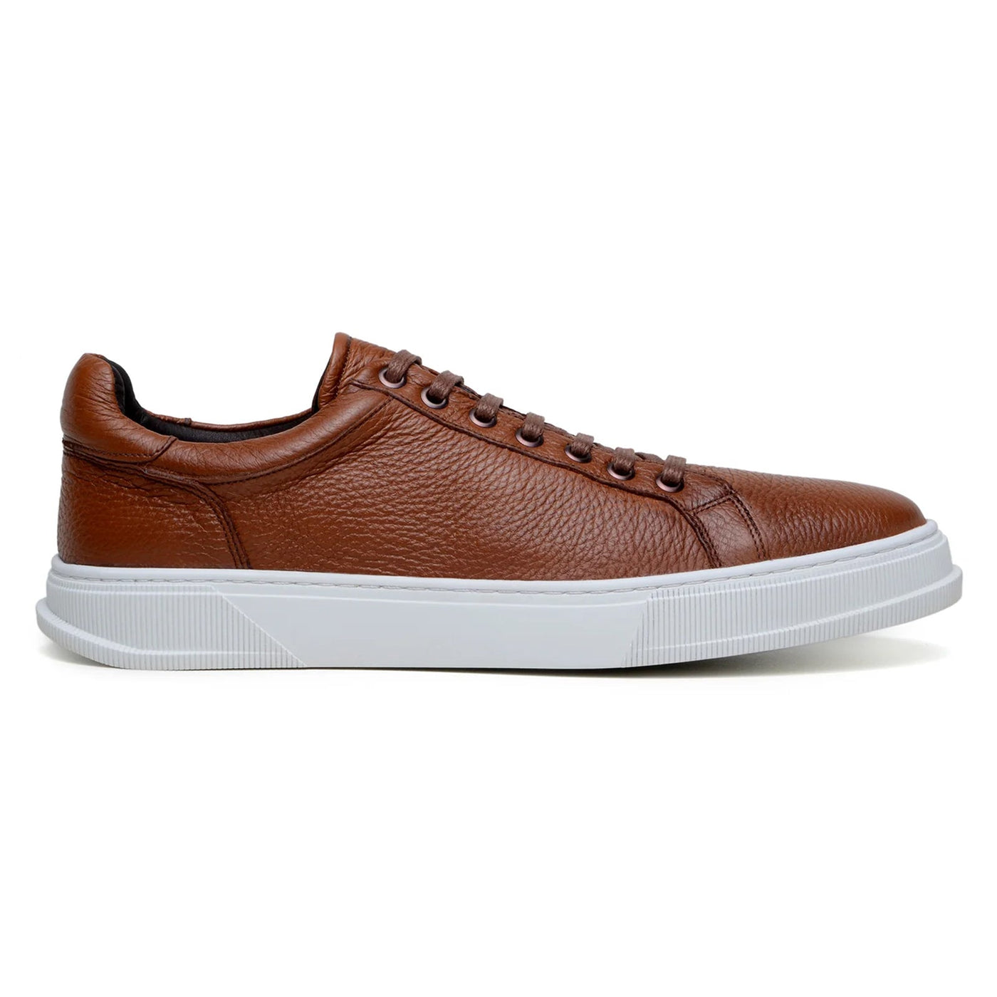 Men's Belvedere Matteo Deerskin Leather Dress Tennis Shoe in Tan