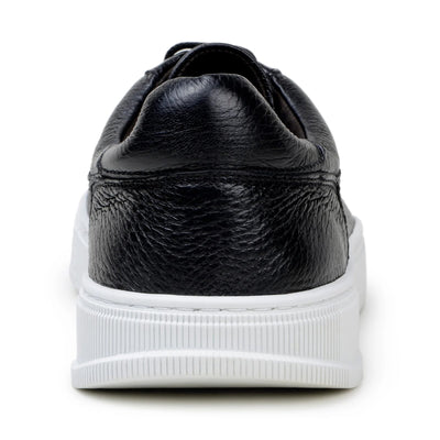 Men's Belvedere Matteo Deerskin Leather Dress Tennis Shoe in Black