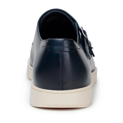 Men's Belvedere Marcio Nappa Leather Double Monkstrap Casual Dress Shoe in Navy