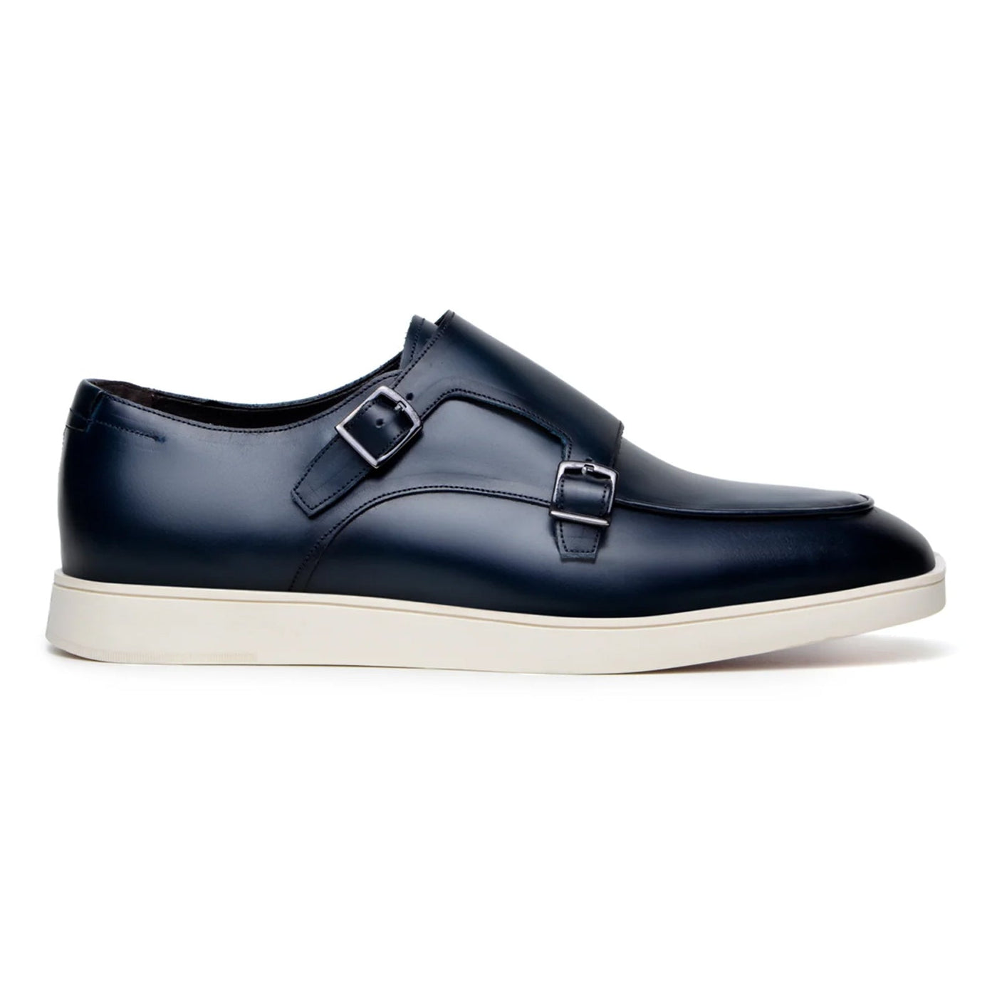 Men's Belvedere Marcio Nappa Leather Double Monkstrap Casual Dress Shoe in Navy