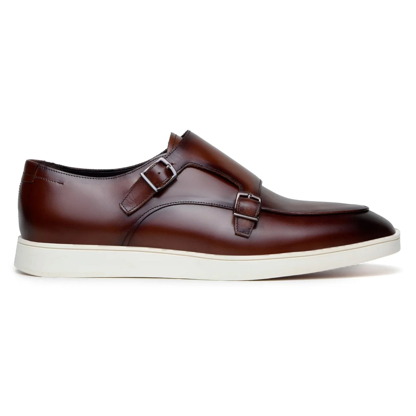 Men's Belvedere Marcio Nappa Leather Double Monkstrap Casual Dress Shoe in Cognac