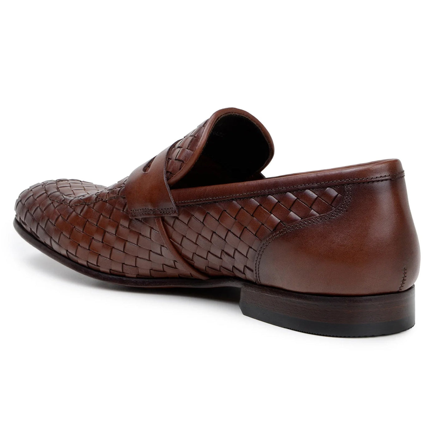 Men's Belvedere Luca Italian Calf Leather Slip on Penny Loafer in Tan