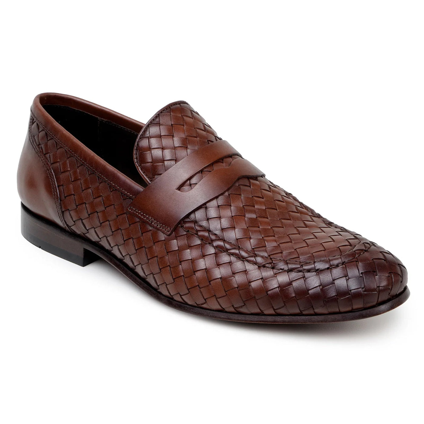 Men's Belvedere Luca Italian Calf Leather Slip on Penny Loafer in Tan
