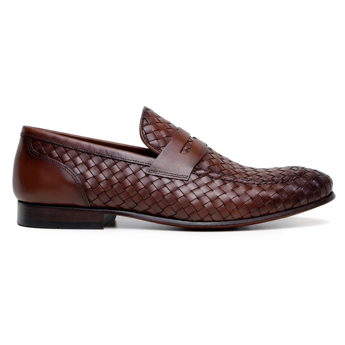 Men's Belvedere Luca Italian Calf Leather Slip on Penny Loafer in Tan