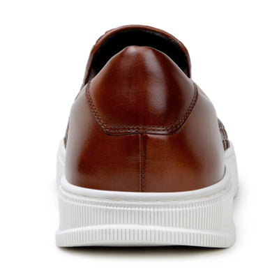Men's Belvedere Fernando Quilted Leather Slip on Dress Sneaker in Tan
