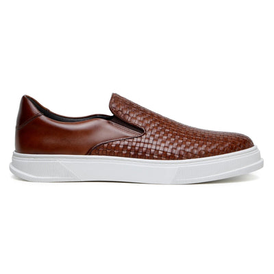 Men's Belvedere Fernando Quilted Leather Slip on Dress Sneaker in Tan