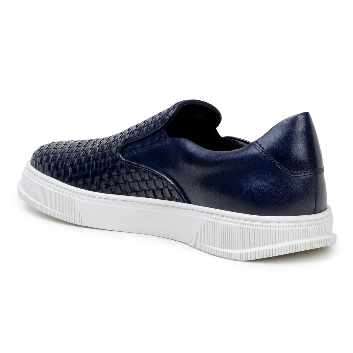 Men's Belvedere Fernando Quilted Leather Slip on Dress Sneaker in Navy