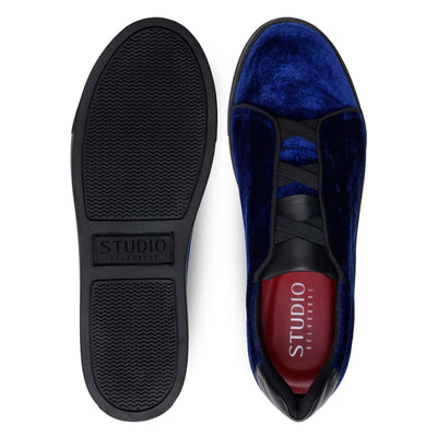 Men's Belvedere Eros Velvet Dress Sneaker in Midnight Blue