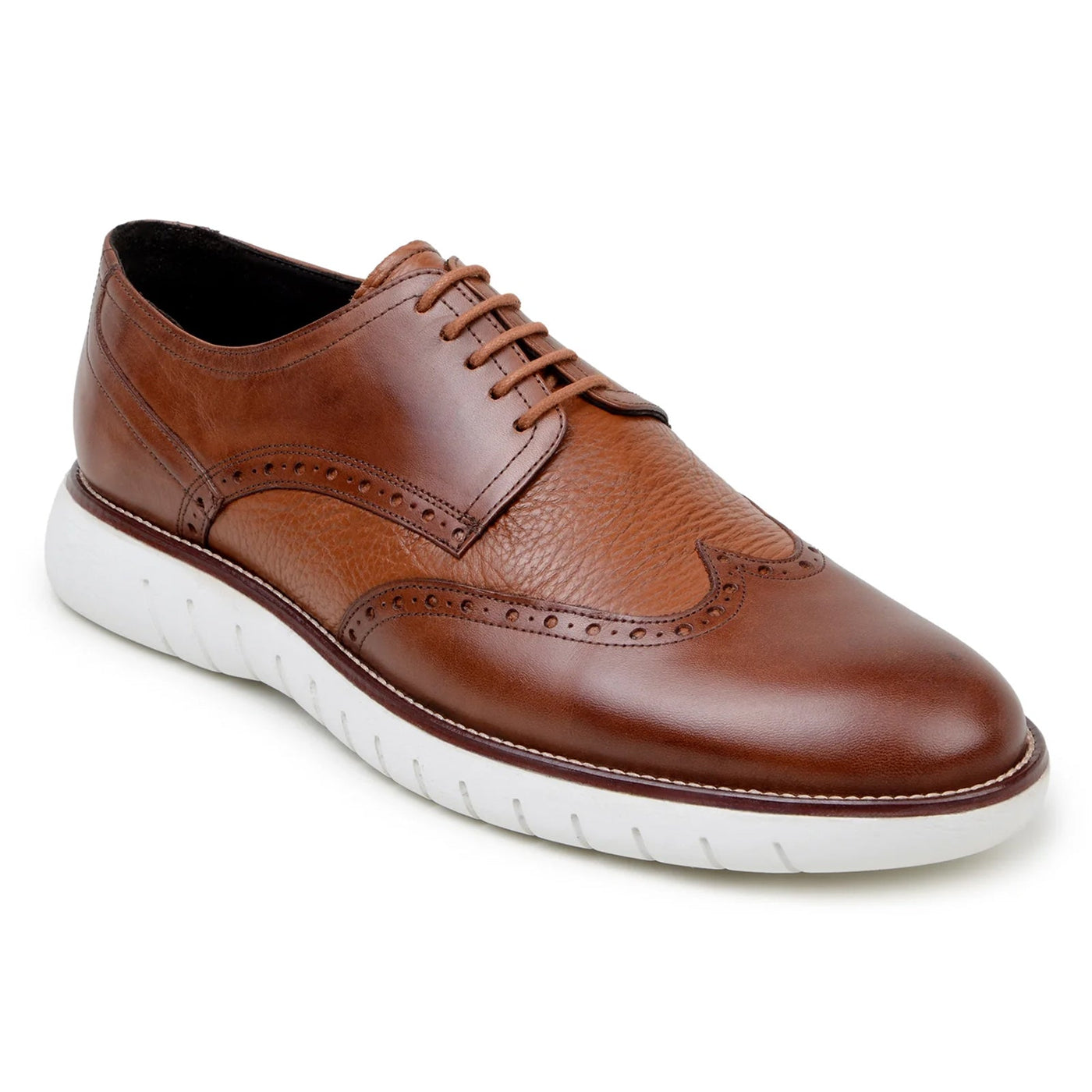 Men's Belvedere Enzo Nappa Leather Casual Wingtip Dress Shoe in Tan