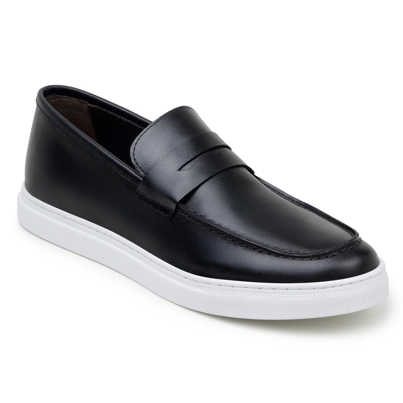 Men's Belvedere Elliot Nappa Leather Casual Slip On Penny Loafer in Black