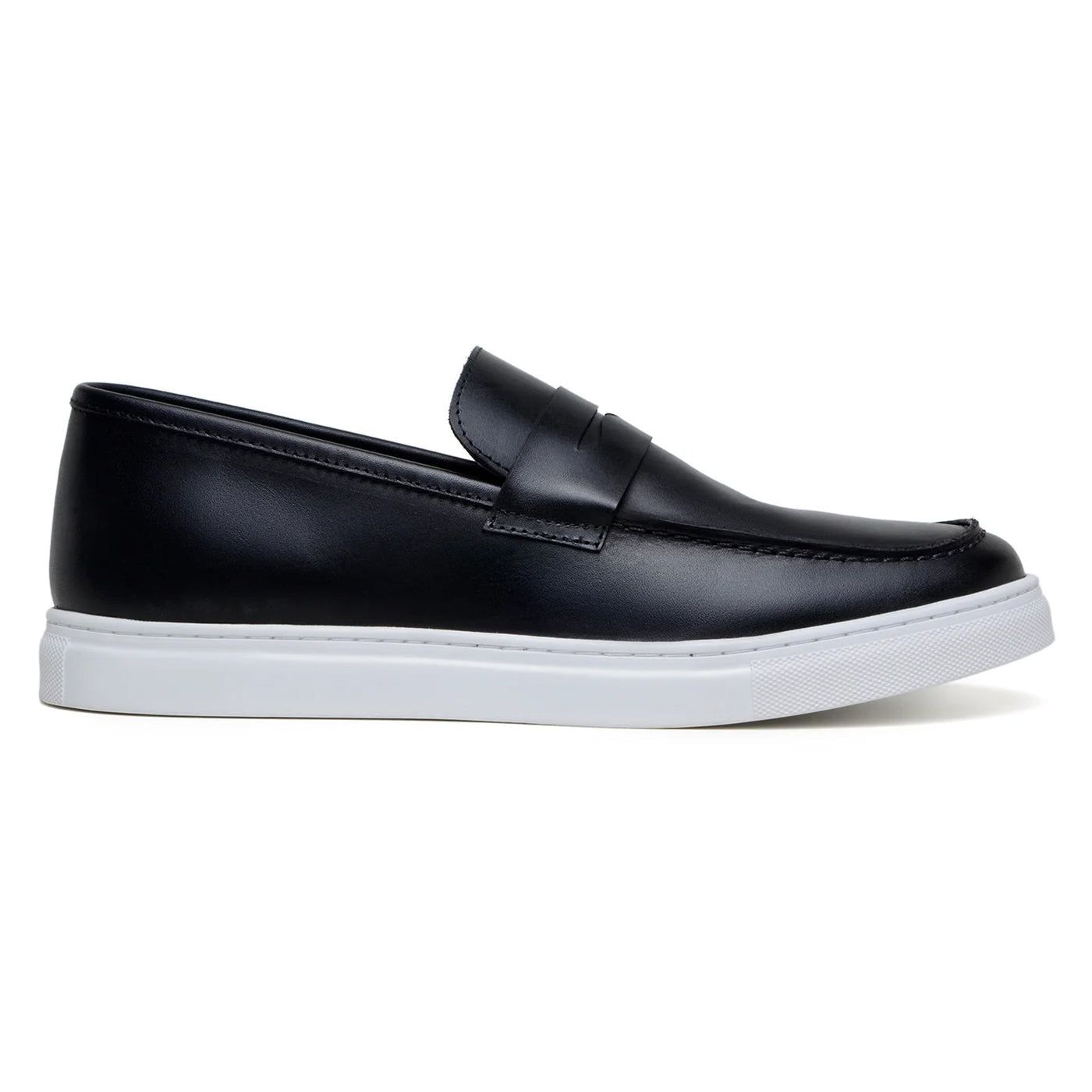 Men's Belvedere Elliot Nappa Leather Casual Slip On Penny Loafer in Black