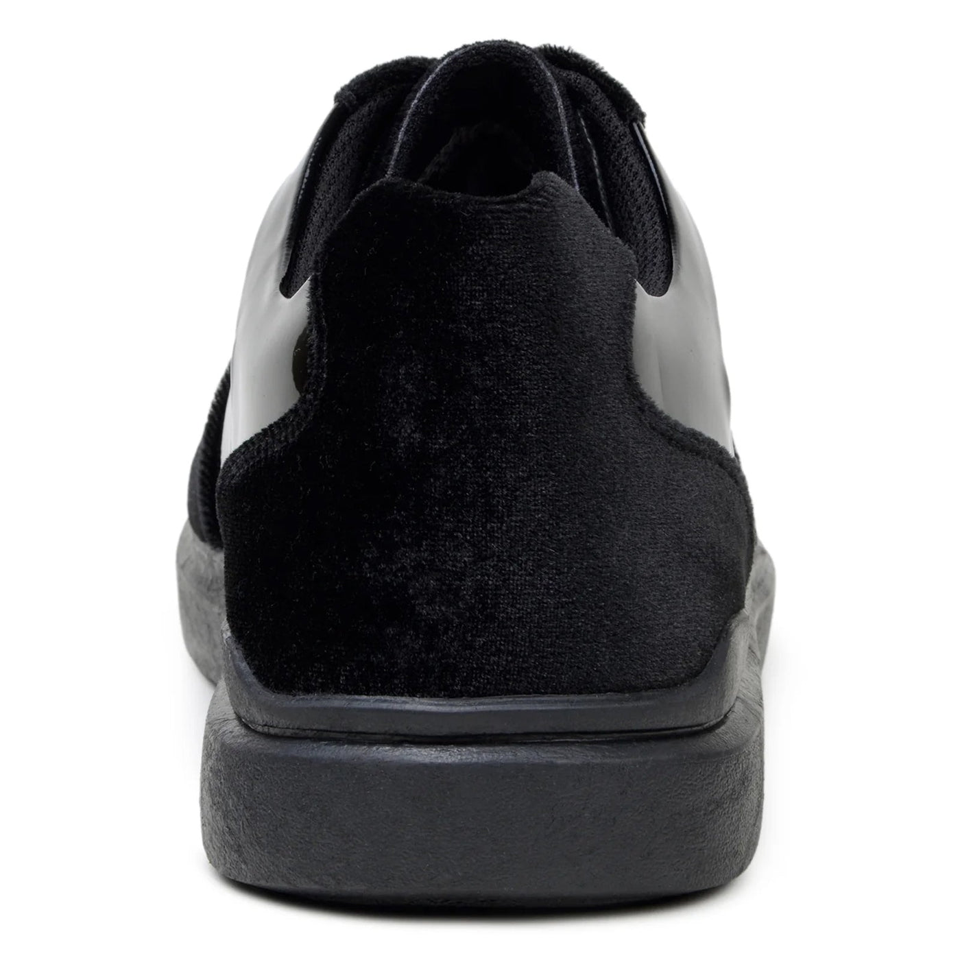 Men's Belvedere Edmound Velvet & Patent Leather Tuxedo Dress Sneaker in Black