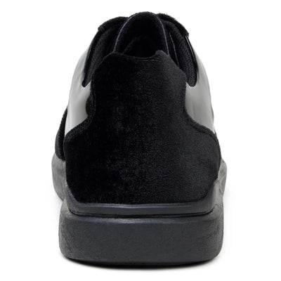 Men's Belvedere Edmound Velvet & Patent Leather Tuxedo Dress Sneaker in Black