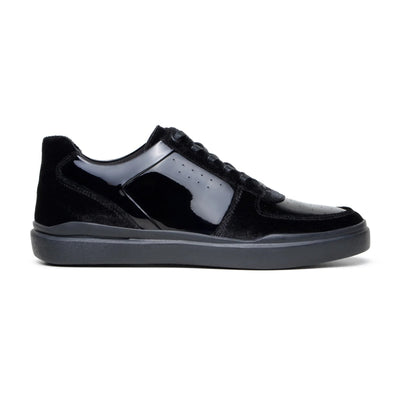 Men's Belvedere Edmound Velvet & Patent Leather Tuxedo Dress Sneaker in Black