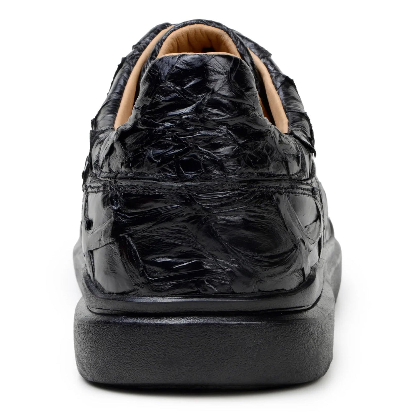 Men's Belvedere Kingstone Genuine Pirarucu Dress Sneaker in Black
