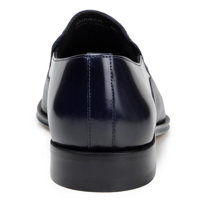 Men's Belvedere Andreo Italian Deerskin & Nappa Leather Cap Toe Slip On Loafer in Navy
