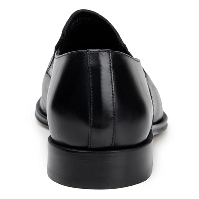Men's Belvedere Andreo Italian Deerskin & Nappa Leather Cap Toe Slip On Loafer in Black