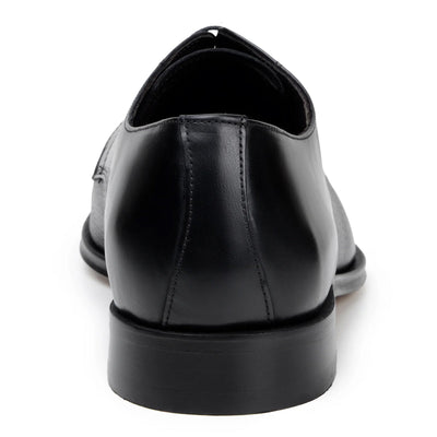 Men's Belvedere Alexander Italian Deerskin & Nappa Leather Cap Toe Dress Shoe in Black