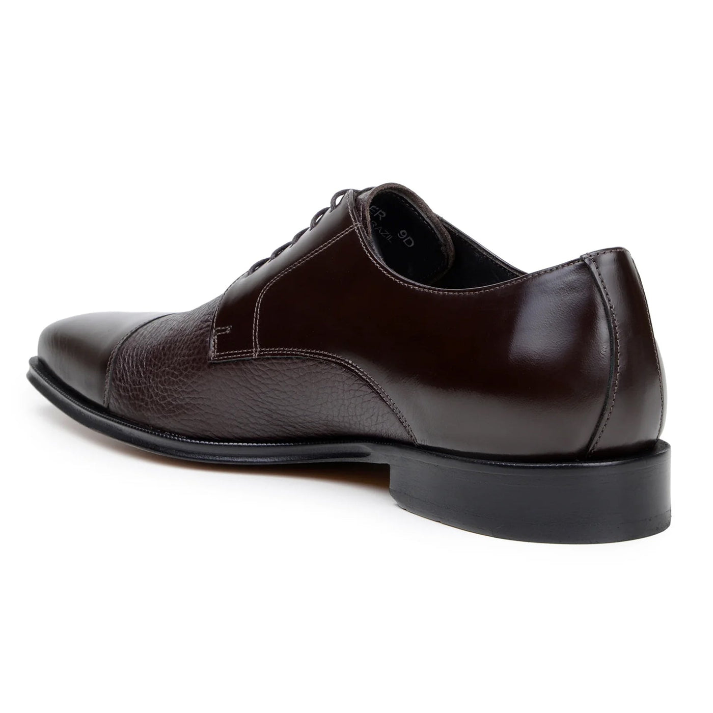 Men's Belvedere Alexander Italian Deerskin & Nappa Leather Cap Toe Dress Shoe in Brown