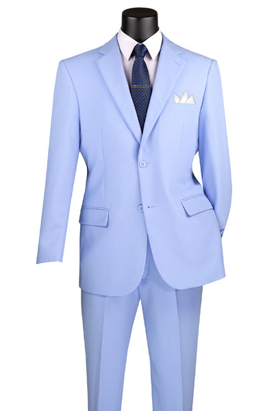 Men's 2 Button Classic Poplin Suit in Light Sky Blue