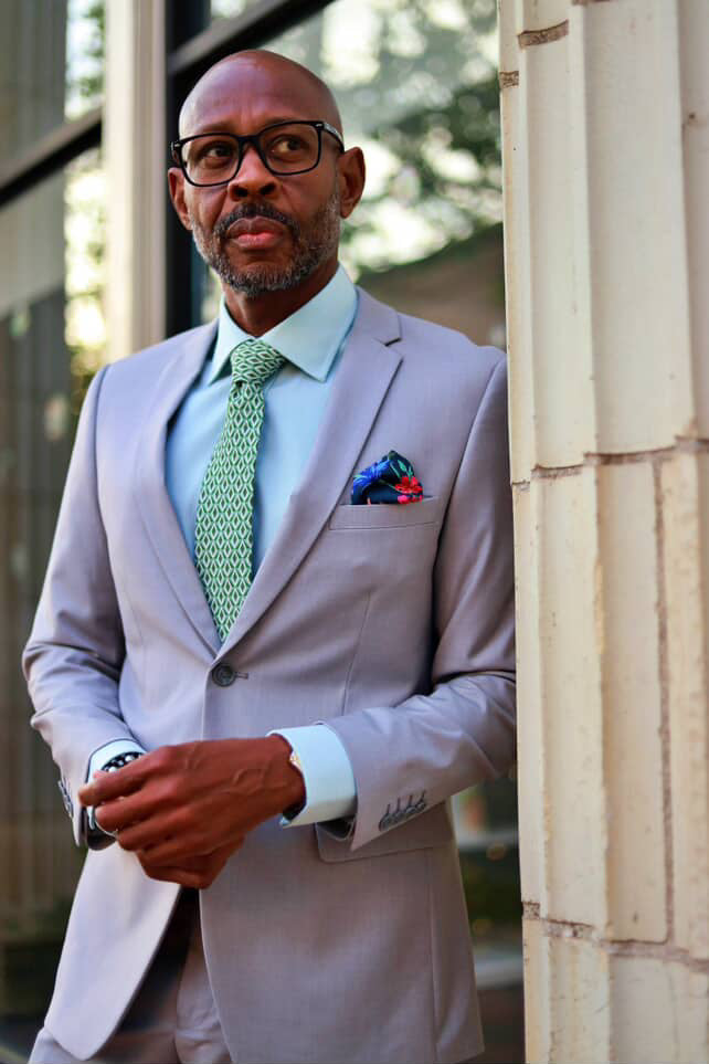 Men's Basic 2 Button Slim Fit Wedding Suit in Light Grey