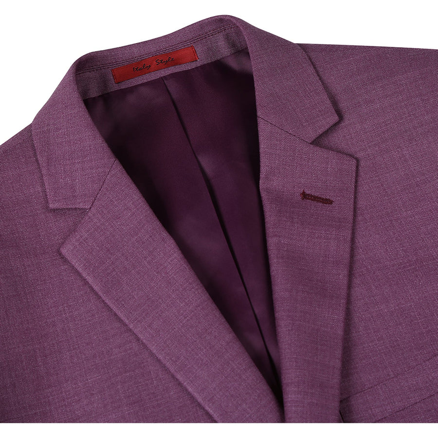Mens Two Button Slim Fit Two Piece Suit in Burgundy Berry Mauve
