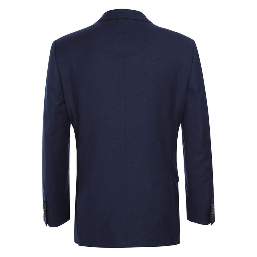 Mens Basic Two Button Classic Fit Wool Sport Coat Blazer in Navy Blue ...