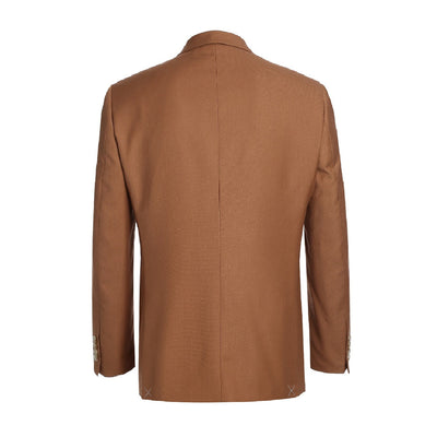 Mens Basic Two Button Slim Fit Suit in Rust