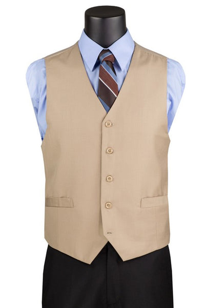 Men's Basic Suit Vest in Beige