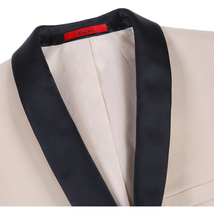 Mens Traditional Slim Fit Shawl Collar Tuxedo in Tan