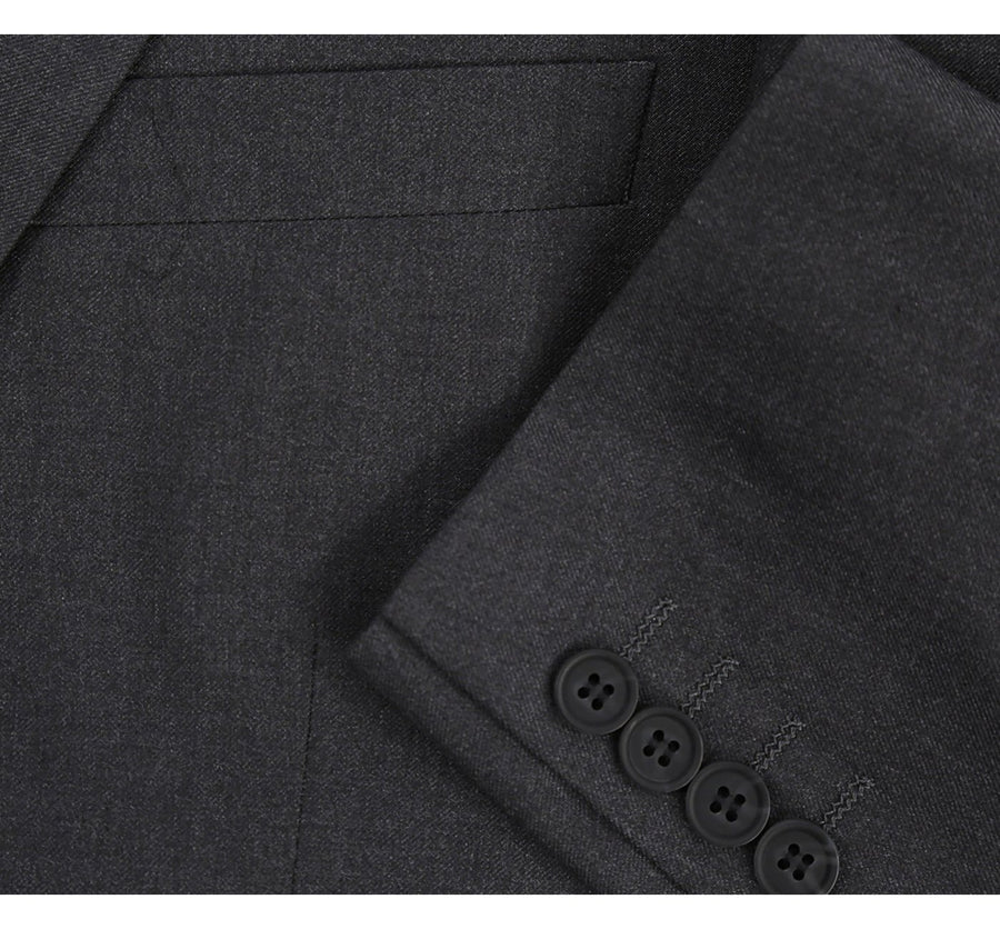 Mens Extra Long Basic Two Button Suit in Dark Grey – SignatureMenswear