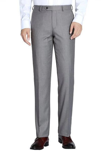 Men's Slim Fit Wool Feel Dress Pants in Light Grey