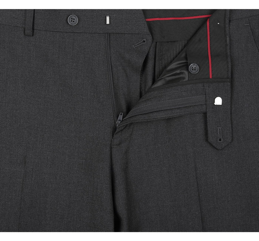 Mens Extra Long Basic Two Button Suit in Dark Grey